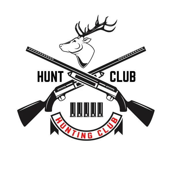Emblem Template Hunting Emblem Deer Head Design Element Logo Label — стоковый вектор