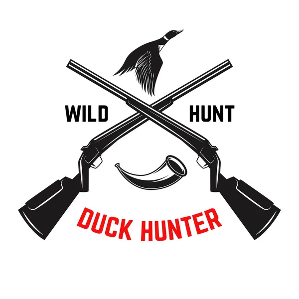 Emblem Template Duck Hunting Club Emblem Wild Ducks Guns Hunting — Stock Vector