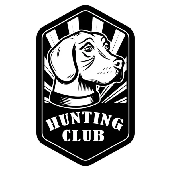 Шаблон Эмблемы Охотничьего Клуба Охотничья Собака Элемент Дизайна Логотипа Этикетки — стоковый вектор