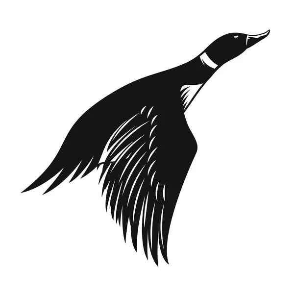 野生のアヒルのイラスト 狩猟の概念 ラベル サイン ポスター Tシャツのデザイン要素 ベクターイラスト — ストックベクタ