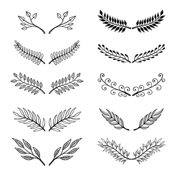 Klasik el çizimleri, çiçek tasarımı elementleri. Logo, etiket, tabela, poster ve tişört için tasarım elemanı. Vektör illüstrasyonu