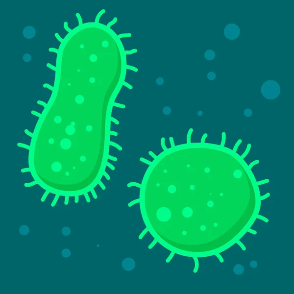 박테리아 의학적 삽화는 편평하다 미생물학 포스터의 디자인 그래픽 플라이어 팜플렛 — 스톡 벡터
