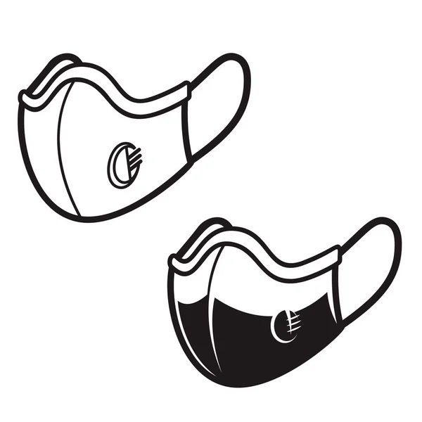 Ikona Medycznej Maski Oddechowej Odizolowana Białym Tle Wuhan Coronavirus Motyw — Wektor stockowy