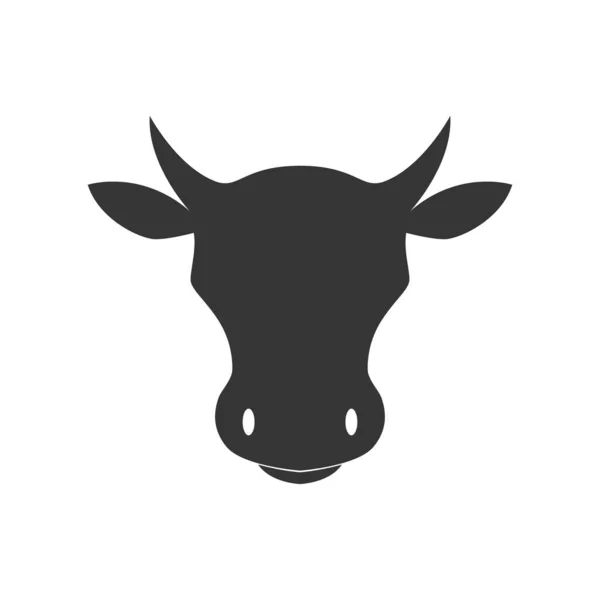 Σιλουέτα Κεφάλι Αγελάδας Στοιχείο Σχεδιασμού Για Αφίσα Ετικέτα Σήμα Έμβλημα — Διανυσματικό Αρχείο
