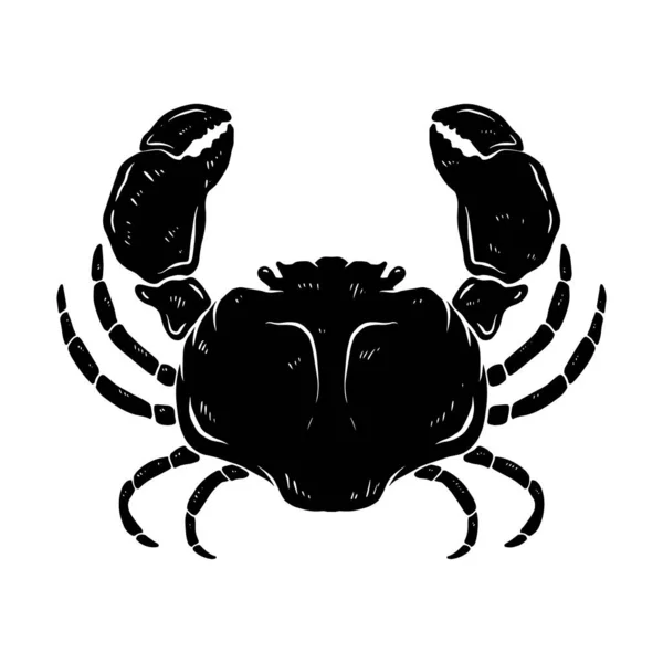 Silhouette Crabe Mer Élément Design Pour Affiche Étiquette Enseigne Emblème — Image vectorielle