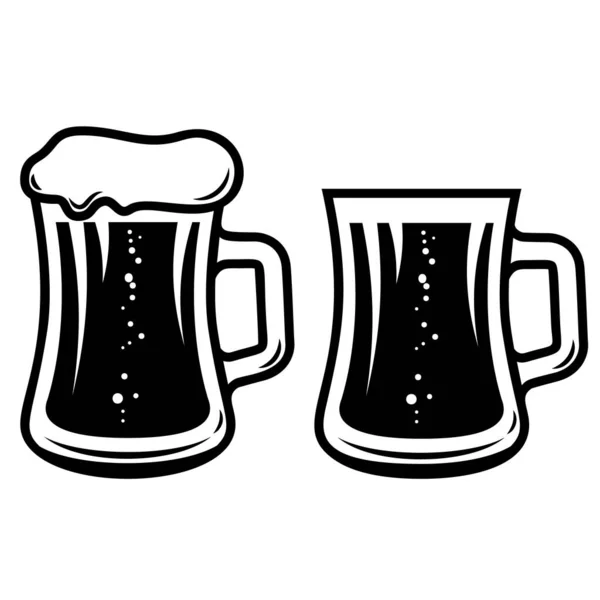 Ilustração Caneca Cerveja Estilo Gravura Elemento Design Para Logotipo Rótulo — Vetor de Stock