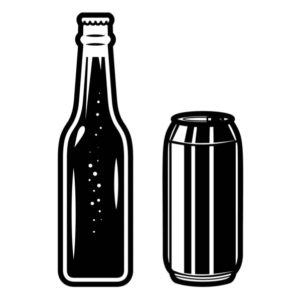 Ilustración Botellas Cerveza Elemento Diseño Para Logo Etiqueta Cartel Camiseta — Vector de stock