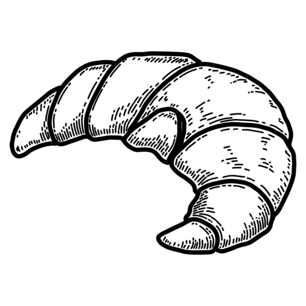 Illustration Von Croissant Stich Stil Gestaltungselement Für Logo Etikett Schild — Stockvektor
