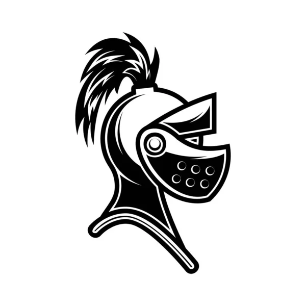 Ilustración Casco Caballero Estilo Grabado Elemento Diseño Para Logotipo Etiqueta — Vector de stock