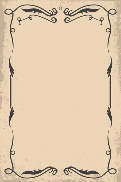 Вінтажна Порожня Рамка Дикому Західному Стилі Векторний Елемент Дизайну Плаката — стоковий вектор