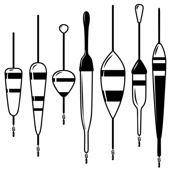 Набор Иллюстраций Рыболовных Поплавок Элемент Дизайна Логотипа Этикетки Эмблемы Знака — стоковый вектор