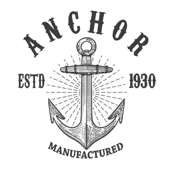 Emblem Template Anchor Design Element Logo Sign Badge Shirt Vector — Vector de stock