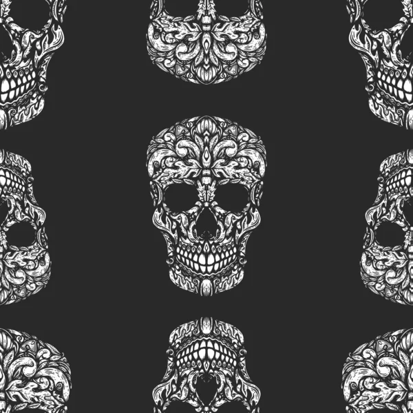 Patrón Sin Costuras Con Calaveras Azúcar Elemento Diseño Para Póster — Vector de stock