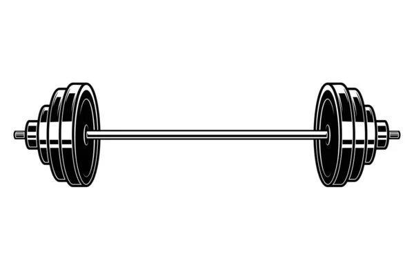 Illustration Heavy Athletic Barbell Engraving Style Design Element Logo Label — ストックベクタ