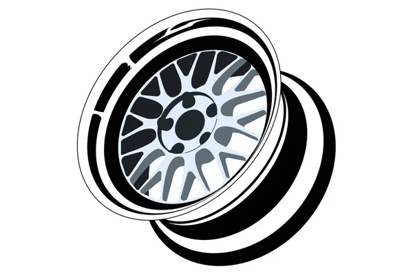 Alloy Wheel Vector Image — Vetor de Stock