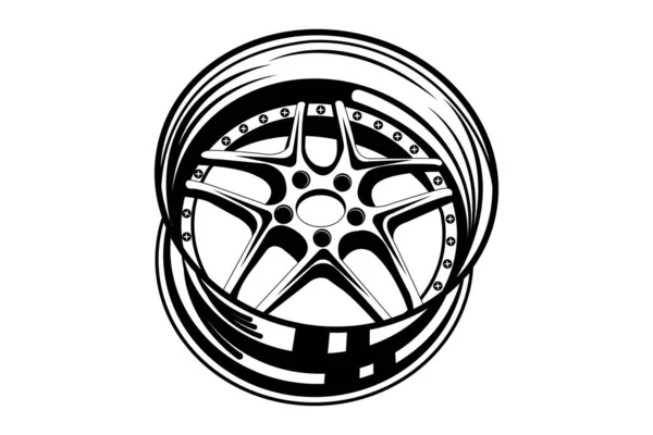 Wheel Rim Vector Image — Vetor de Stock