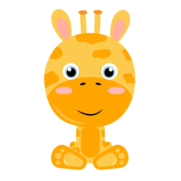 Sladká Dětská Žirafa Vektorová Ilustrace Charakter Kresleného Filmu — Stockový vektor