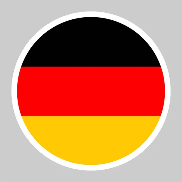 Ilustrasi Vektor Bendera Jerman Ikon Datar Bundar - Stok Vektor