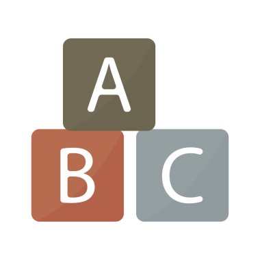 Boho tarzında harflerle yazılmış oyuncak blokları. Çocuk oyuncağı Vektör illüstrasyonu.