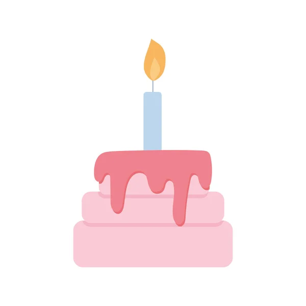 ろうそくの誕生日ケーキ ドアベクトルイラスト — ストックベクタ