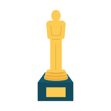 Altın Sinema Ödülü Vector Düz Çizim. Sarı sinema biblosu.