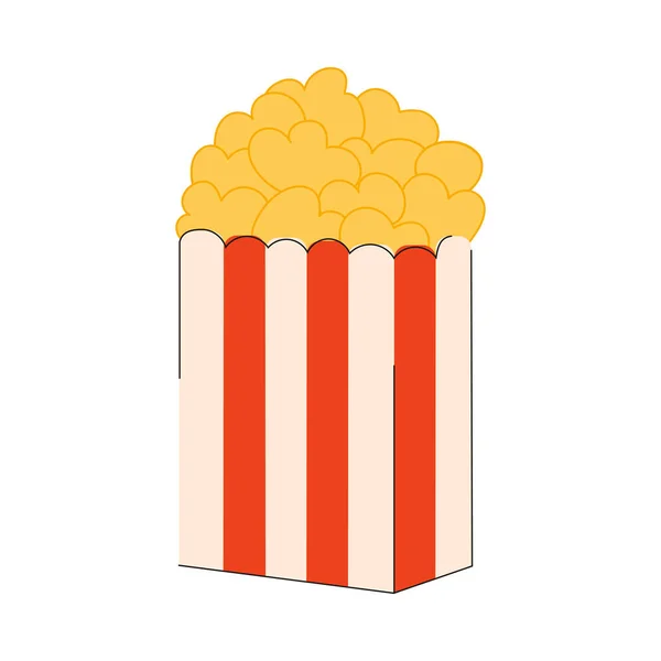 Cinema Elements Popcorn Bucket Vector Flat Illustration Vector Illustration Cinema — Stock Vector