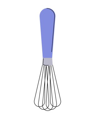 Whisk Vector Düz Çizim. Mutfak gereçleri. Mutfak aletleri.