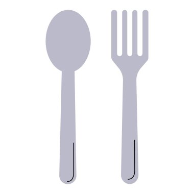 Kaşık ve çatal taşıyıcı düz çizim. Mutfak eşyaları. Mutfak aletleri.