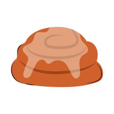 Tarçın, vektör düzlüğünü yuvarlıyor. Çizgi film fırını yemekleri..