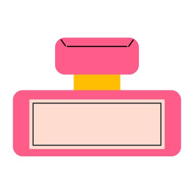 Cam parfüm şişesi, tuvalet suyu vektörü düz çizim. Koku şişesi..