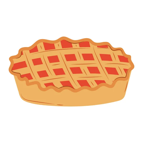 Cherry Pie Vector Flat Illustration Makanan Toko Roti Kartun - Stok Vektor