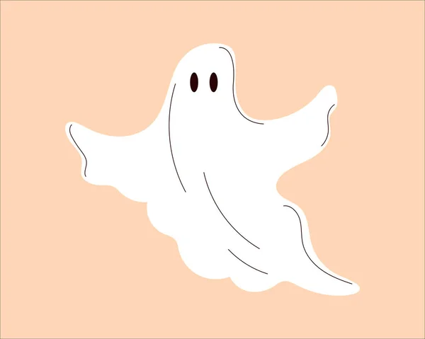 Ghost Vector Flat Illustration Halloween Decoration Flying Phantoms Scary Ghost — Stockvektor