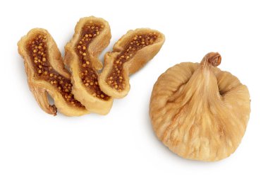 Kurutulmuş incir kırpma yolu ve tam derinlik alan ile beyaz arkaplanda izole