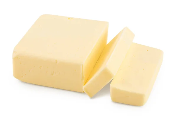 Masło izolowane na białym tle ze ścieżką wycinania i pełną głębią ostrości — Zdjęcie stockowe