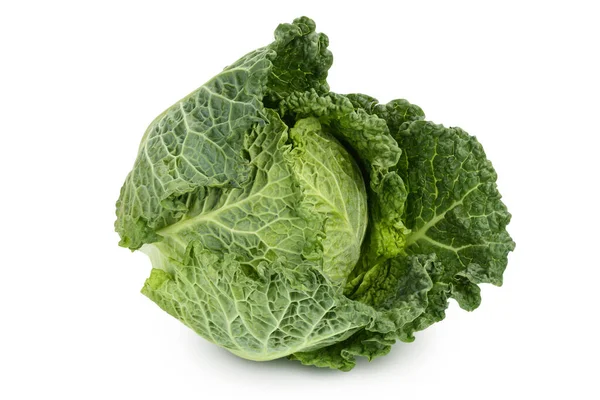 Savoy cabbage isolated on white background with clipping path and full depth of field — Stock Photo, Image