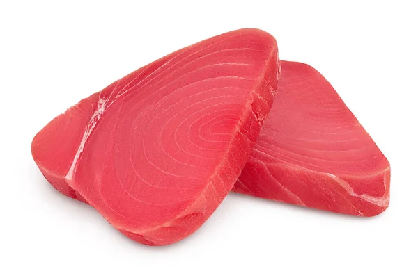 Fresh tuna fish fillet steak isolated on white background with clipping path and full depth of field — Stock Photo, Image