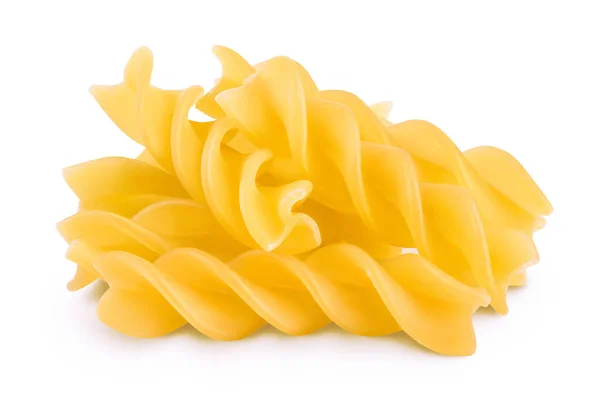 Raw Fusilli pasta, isolated on white background with clipping path and full depth of field — Stock Photo, Image