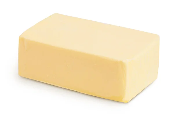 Butter isoliert auf weißem Hintergrund mit Clipping-Pfad und voller Schärfentiefe — Stockfoto