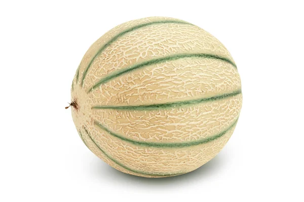 Kantaloupe melon isolerad på vit bakgrund med klippning väg och full skärpedjup — Stockfoto