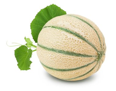 Kavun, kırpma yolu ve tam derinlik alan ile beyaz arkaplanda izole edildi