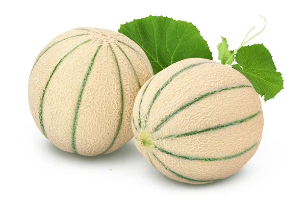 Melón melón de melón aislado sobre fondo blanco con recorrido de recorte y profundidad total de campo — Foto de Stock