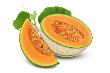 Kavun, kırpma yolu ve tam derinlik alan ile beyaz arkaplanda izole edildi,