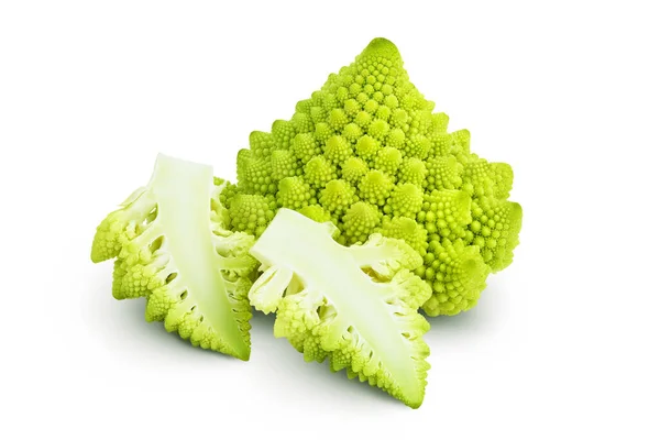 Romanesco Broccoli Cabbage Roman Cauliflower Isolated White Background Full Depth — ストック写真