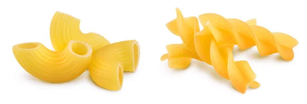 Rohe Makkaroni Pasta Isoliert Auf Weißem Hintergrund Mit Clipping Pfad — Stockfoto