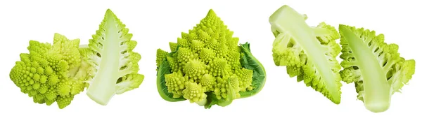 Romanesco Chou Brocoli Chou Fleur Romain Isolé Sur Fond Blanc — Photo