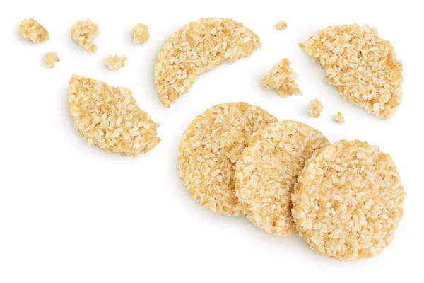 Кокосове Печиво Насінням Білого Льону Медом Ізольовано Білому Тлі Здорова — стокове фото
