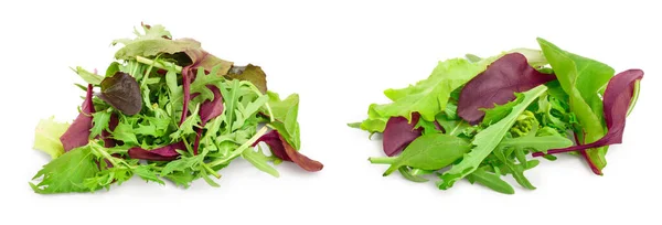白い背景に隔離された異なるサラダの混合物 — ストック写真