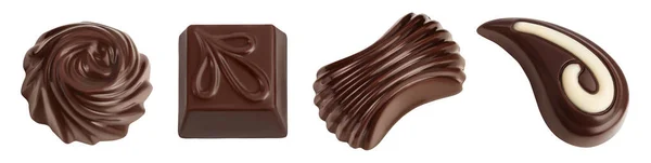 Dulces Chocolate Aislados Sobre Fondo Blanco Con Profundidad Total Campo — Foto de Stock