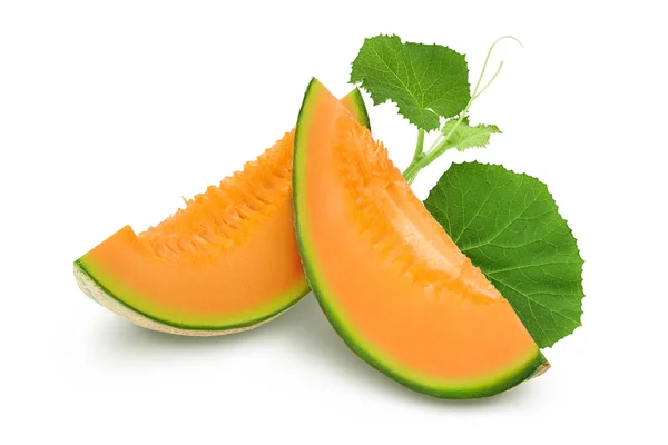 Cantaloupe Melon Piece Isolated White Background Full Depth Field — Stock Photo, Image