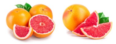 Greyfurt ve yarım bırakır izole üzerinde beyaz arka plan.